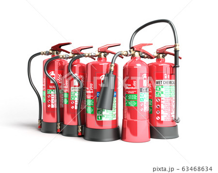 Fire extinguishers isolated on white background 63468634
