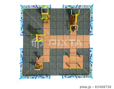 playground for fitness and worckout 3d render on 63468738