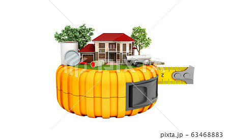 concept of building design house with drawings and 63468883