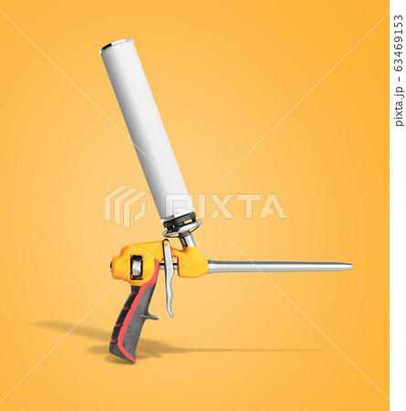Foam gun on color background 3d render 63469153