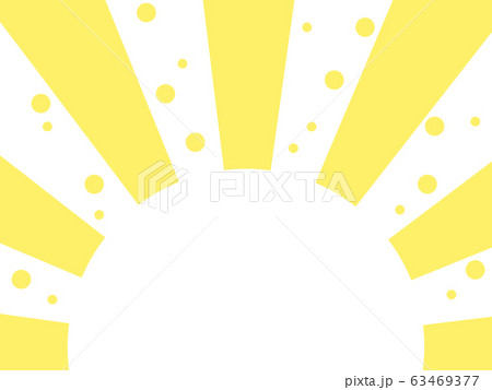 黄色放射状半円背景のイラスト素材