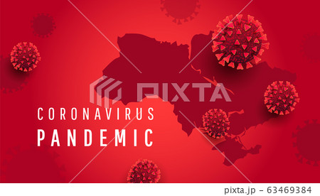 Coronavirus pandemic text outbreak. The borders of Coronavirus pandemic text outbreak. The borders of 63469384