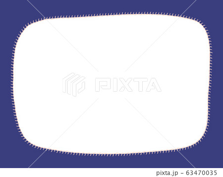 ステッチのような手描きのラフなフレーム 外側 ステッチのような手描きのラフなフレーム 外側 63470035