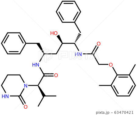 Structural formula of antiviral Lopinavir, active 63470421