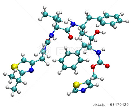 3D structure of antiviral Ritonavir, active 63470426