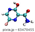 3D structure of antiviral Favipiravir, active 63470455