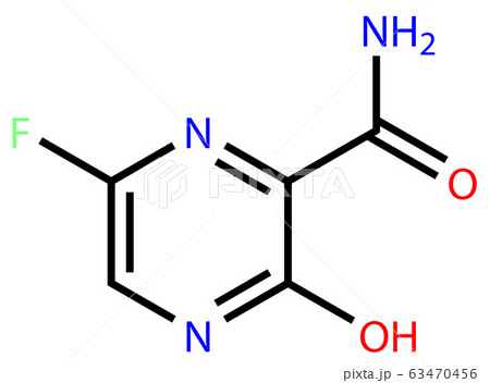 Structural formula of antiviral Favipiravir, 63470456