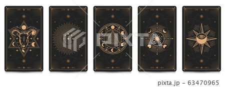 Mystic frame card. Vector illustration of set 63470965