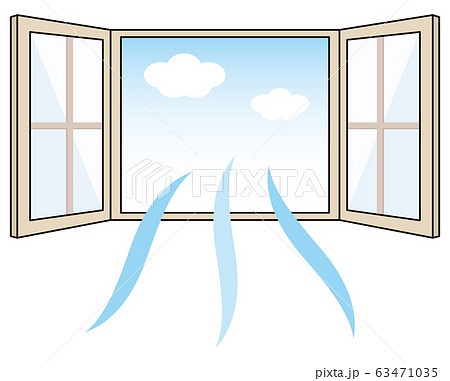 換気する窓　両扉　両開き　線あり 63471035