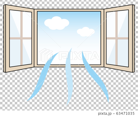 換気する窓　両扉　両開き　線あり 63471035