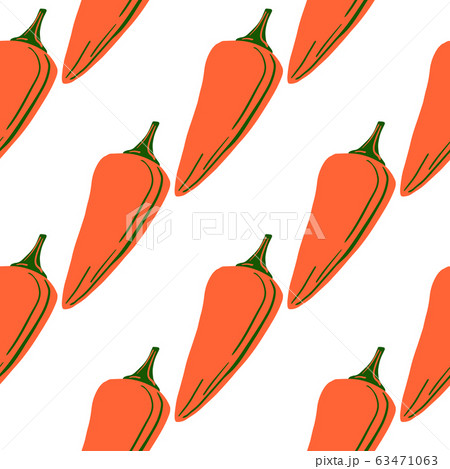 Chilli seamless pattern in doodle style. Hot chile 63471063