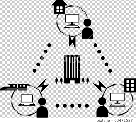 遠程辦公在家工作圖像圖矢量圖 63471587
