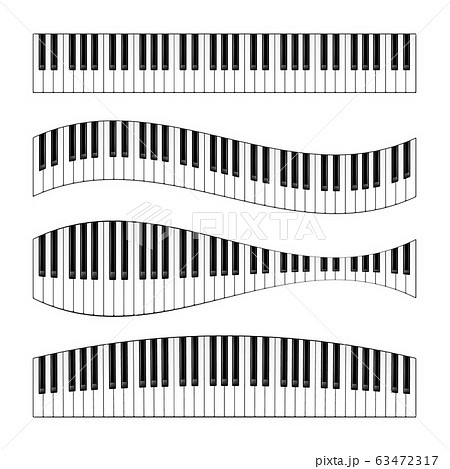 Realistic piano keys set. Musical instrument keyboard. Vector illustration. 63472317