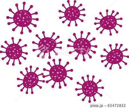 コロナウイルス ウイルス 病気 病原体 新型インフルエンザ イラストのイラスト素材