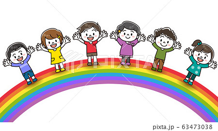 子供　人物　虹 63473038
