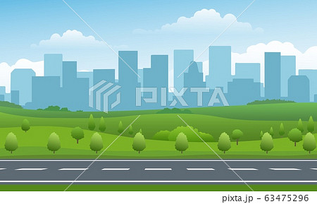 Empty road valley urban background 63475296