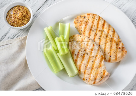 Portion of grilled chicken Portion of grilled chicken 63478626