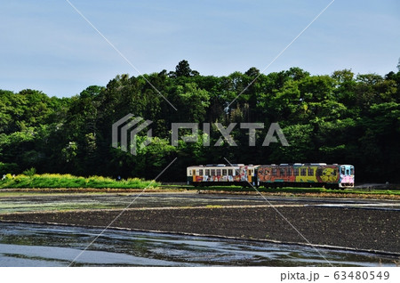 ひたちなか海浜鉄道湊線、中根・金上駅間を走る普通列車（キハ3710形） 63480549