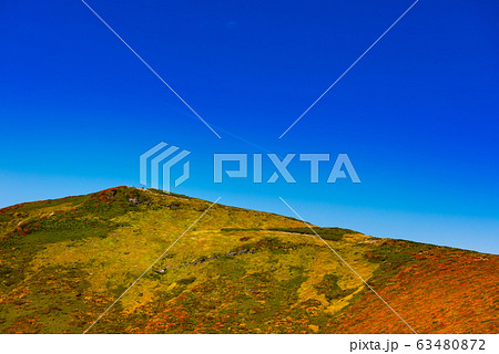 快晴の栗駒山紅葉神の絨毯 63480872