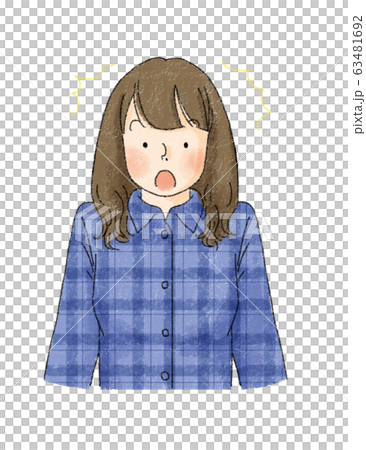 女性　表情　（驚き） 63481692