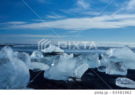 氷河が打ち寄せる浜辺 氷河が打ち寄せる浜辺 63481962