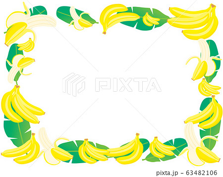 黄色いバナナのフレームのイラスト素材