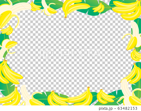 黄色いバナナのフレームのイラスト素材