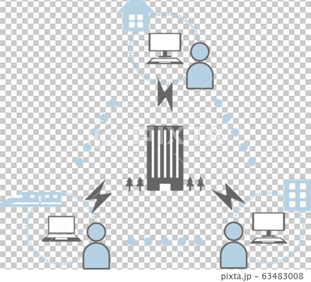 Teleworking Working from home Image diagram Vector illustration 63483008