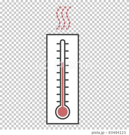 暑い日の温度計のイラストのイラスト素材