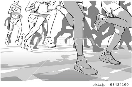 Illustration Of Marathon Long Short Distance のイラスト素材