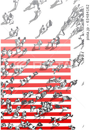 Illustration of city crowd crossing zebra Illustration of city crowd crossing zebra 63484162