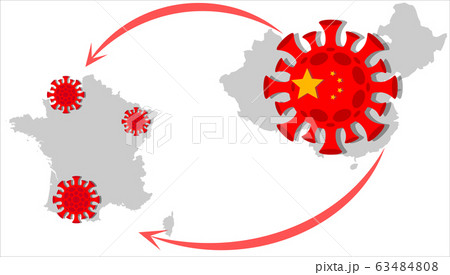 Coronavirus 2019-nCoV, COVID-19 in France. Coronavirus epidemic concept. Coronavirus 2019-nCoV, COVID-19 in France. Coronavirus epidemic concept. 63484808