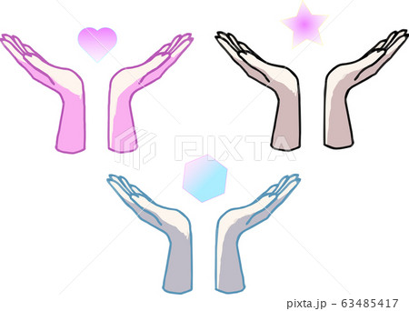 掲げる手２のイラスト素材
