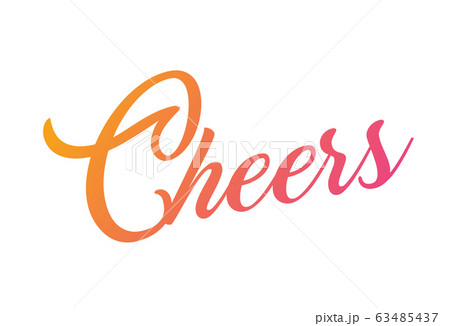 Gradient orange, pink isolated elegant hand writing alphabet letter word CHEERS Gradient orange, pink isolated elegant hand writing alphabet letter word CHEERS 63485437