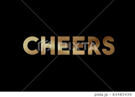 Gradient golden isolated elegant standard bold alphabet letter word CHEERS Gradient golden isolated elegant standard bold alphabet letter word CHEERS 63485439