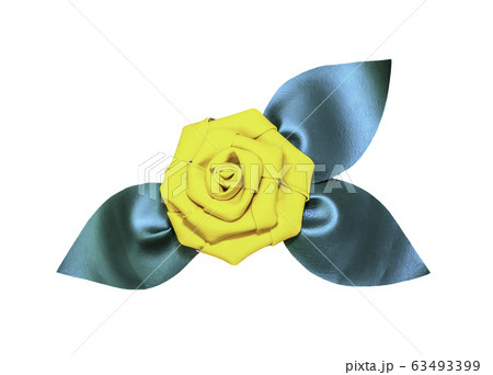 Artificial yellow rose flower isolated on white with clipping path Artificial yellow rose flower isolated on white with clipping path 63493399