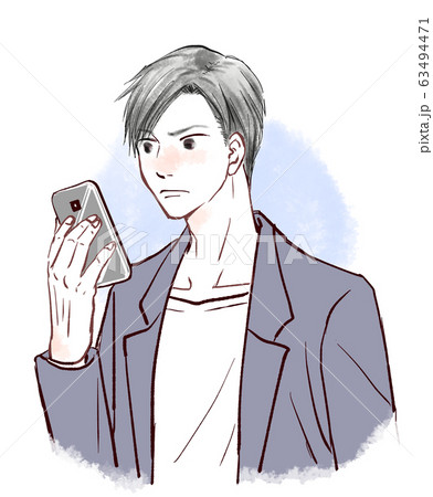 スマホ　男性　怒り 63494471