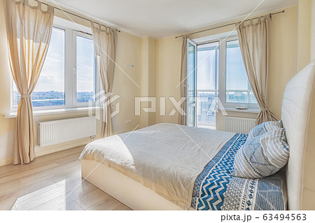 Rental apartment empty bright bedroom with two Rental apartment empty bright bedroom with two 63494563