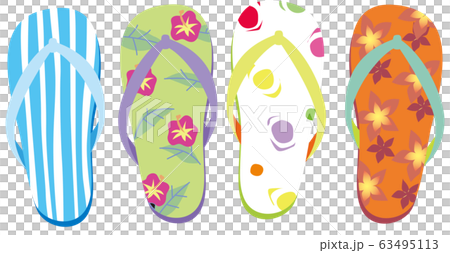 夏天形象插畫沙灘涼鞋 63495113