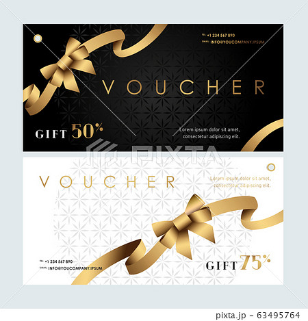 Vouchers with golden ribbon 63495764