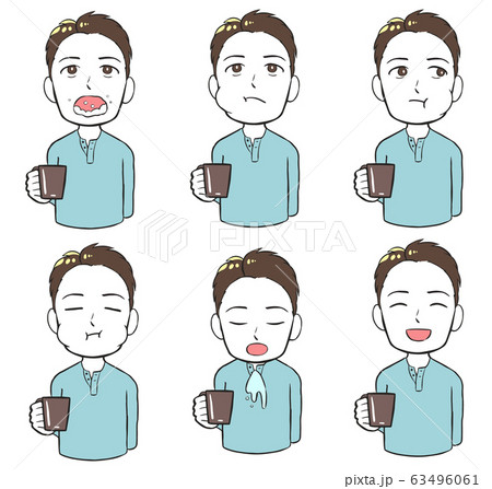 うがいをする男性 うがいをする男性 63496061