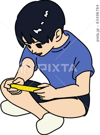 ゲームする男の子 ゲームする男の子 63496764