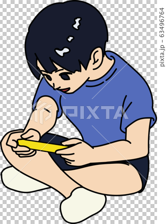 ゲームする男の子 ゲームする男の子 63496764