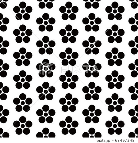 日本の伝統模様　梅鉢文様 63497248