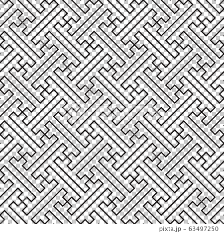 日本の伝統模様　紗綾形 63497250