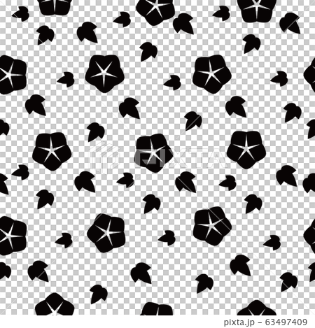 日本の伝統模様　朝顔文様 63497409