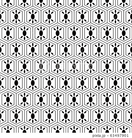 日本の伝統模様　亀甲文様 63497901