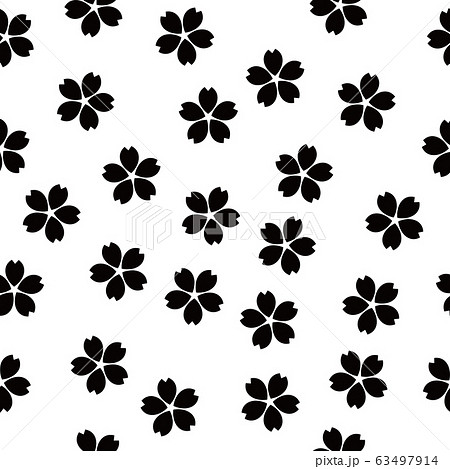 日本の伝統模様 桜散らし文様 日本の伝統模様 桜散らし文様 63497914