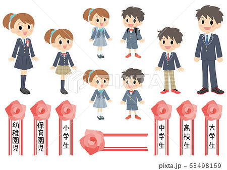 入学式の男女セットのイラスト素材