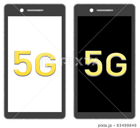 5Gのスマホイラスト 白画面と黒画面 5Gのスマホイラスト 白画面と黒画面 63499849